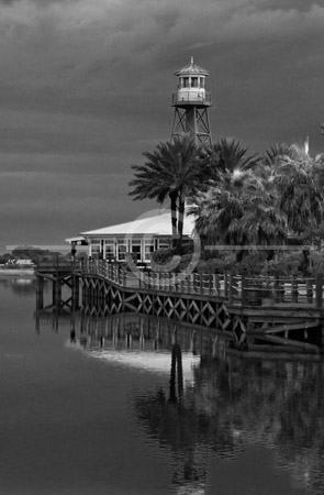 HD_STBW-17 - Port Sumter waterfront and lighthouse, located in The Villages, near Lady Lake, Florida