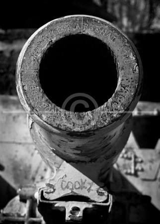 HD_STBW-83 - Closeup of post World War I artillery piece standing in front of former coastal gun battery at Fort Howard, Maryland.