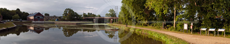 HD_STC-107 - Panorama of Cushwa Basin on the C&O Canal in Williamsport, Maryland. Vehicular bridge in background carries U.S. Route 15 across the Potomac River into West Virginia. The old railroad lift bridge can be seen further back. HD_STC-107 - Panorama of Cushwa Basin on the C&O Canal in Williamsport, Maryland. Vehicular bridge in background carries U.S. Route 15 across the Potomac River into West Virginia. The old railroad lift bridge can be seen further back.