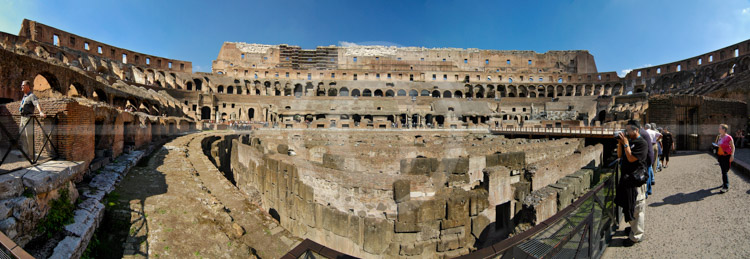 HD_STC-108 - Panoramic View of interior of the Colosseum (Flavian Amphitheatre) in Rome Italy. HD_STC-108 - Panoramic View of interior of the Colosseum (Flavian Amphitheatre) in Rome Italy.