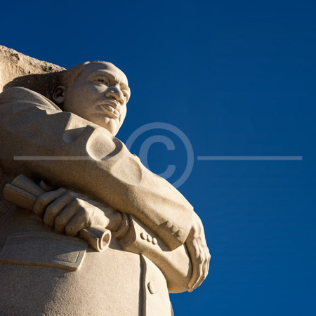 HD_STC-76 - Martin Luther King Jr. Memorial statue close-up against blue sky.